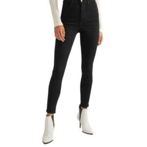 Frame Ali High Rise Cigarette Black Skinny Jeans Sz 27